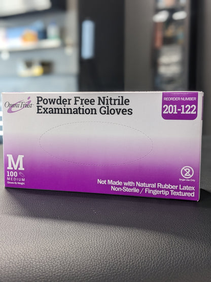 100 Blue Powder Free Nitrile Gloves